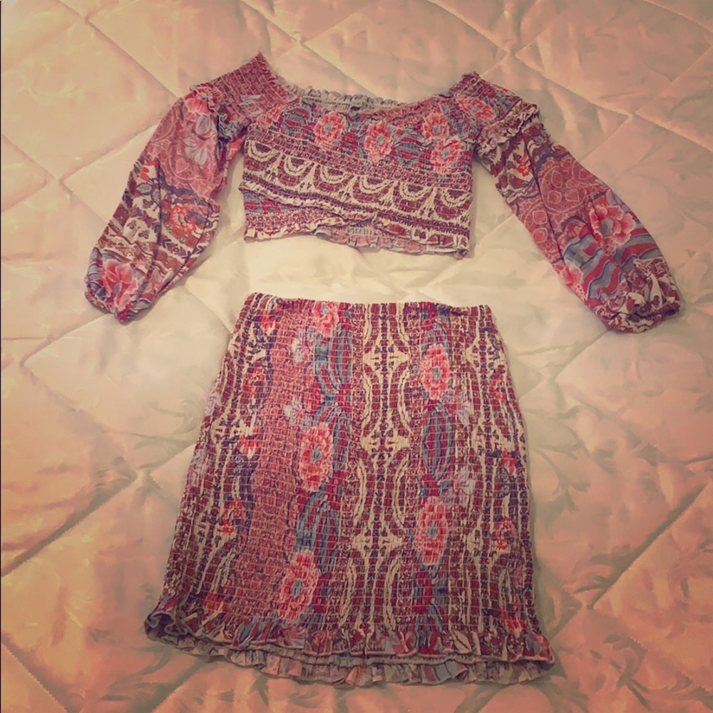 All over Smocked Skirt Set